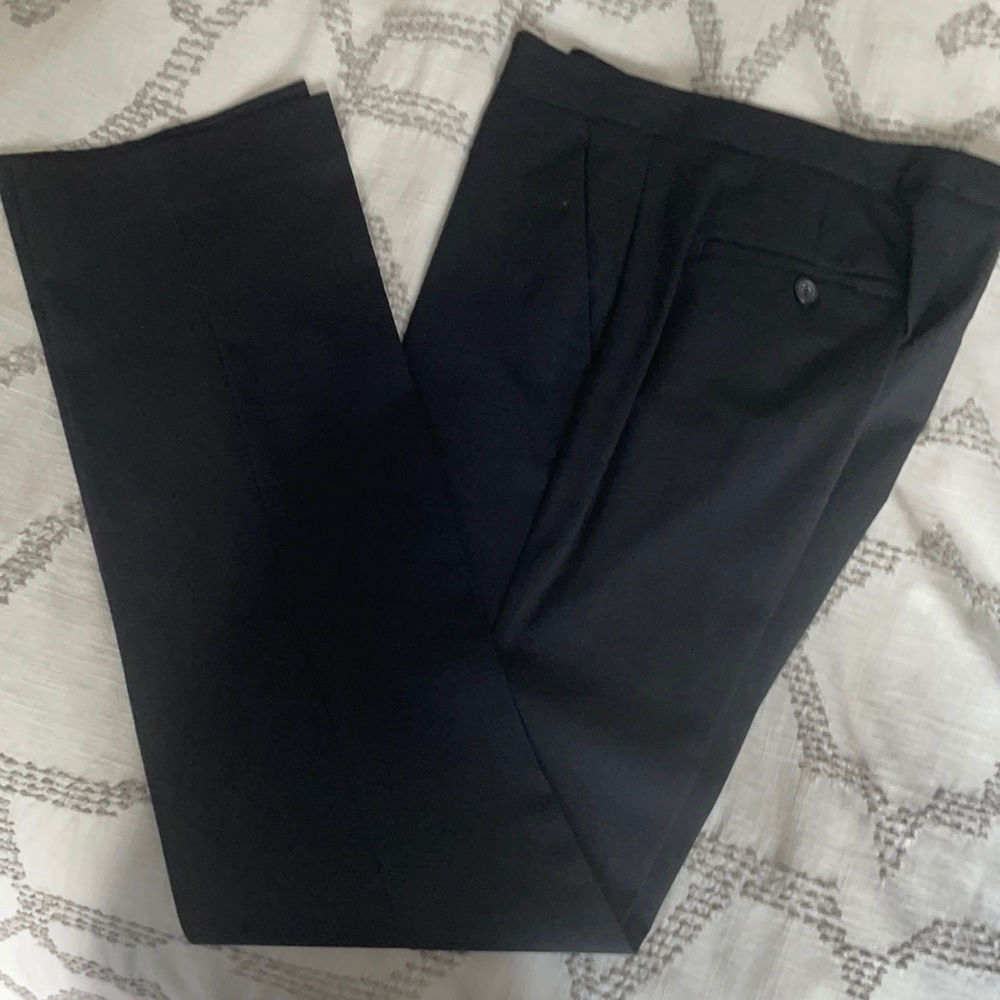 Theory slim black wool pant